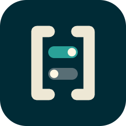 The OpenApiFeatureFlags mark: two toggle pills between square brackets, in Solarized cyan